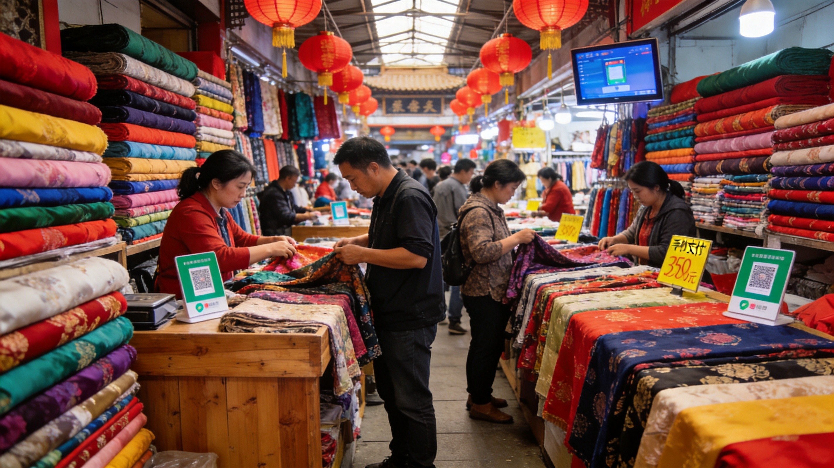 Keqiao fabric market bustling with textile commerce