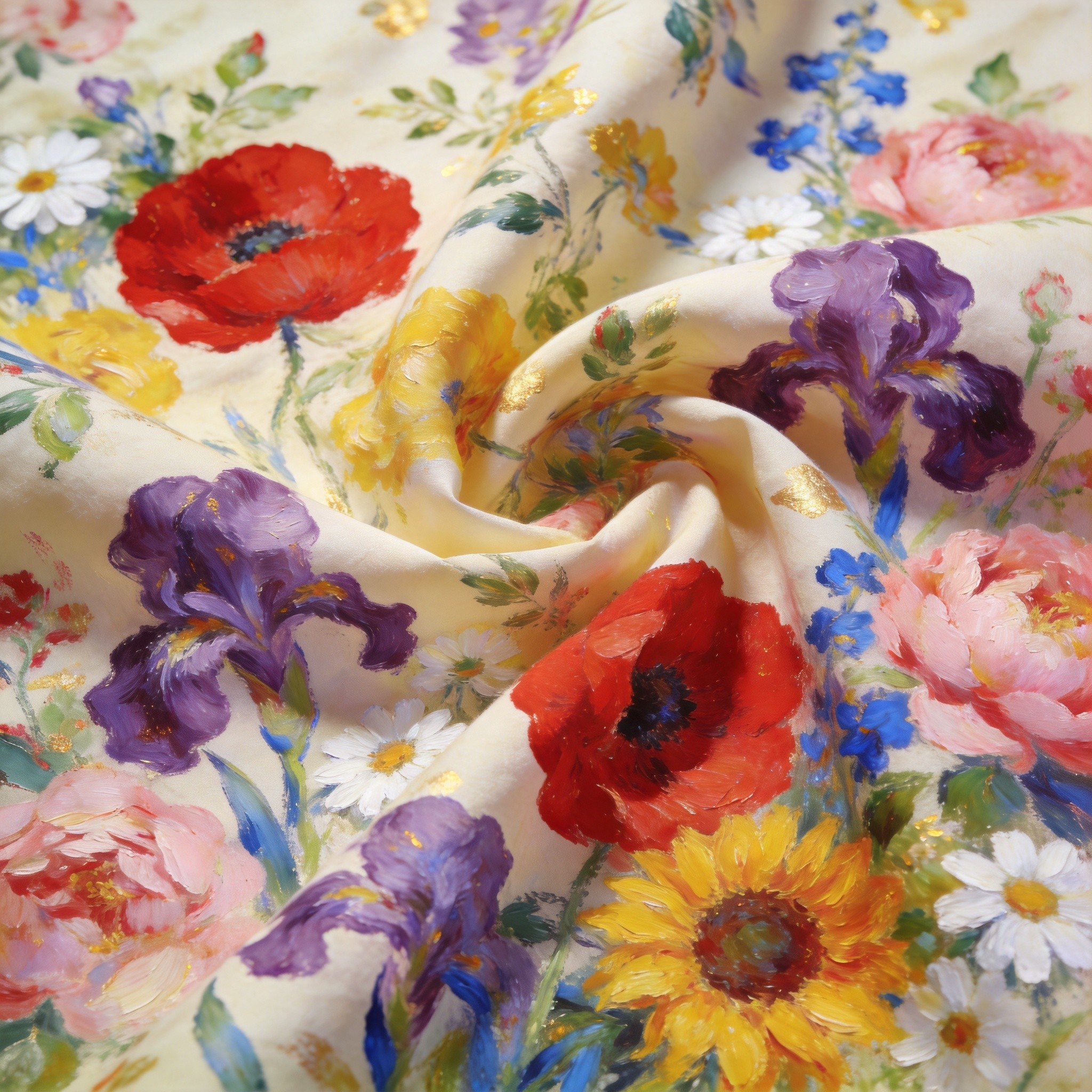 E03 Painterly Blooms fabric