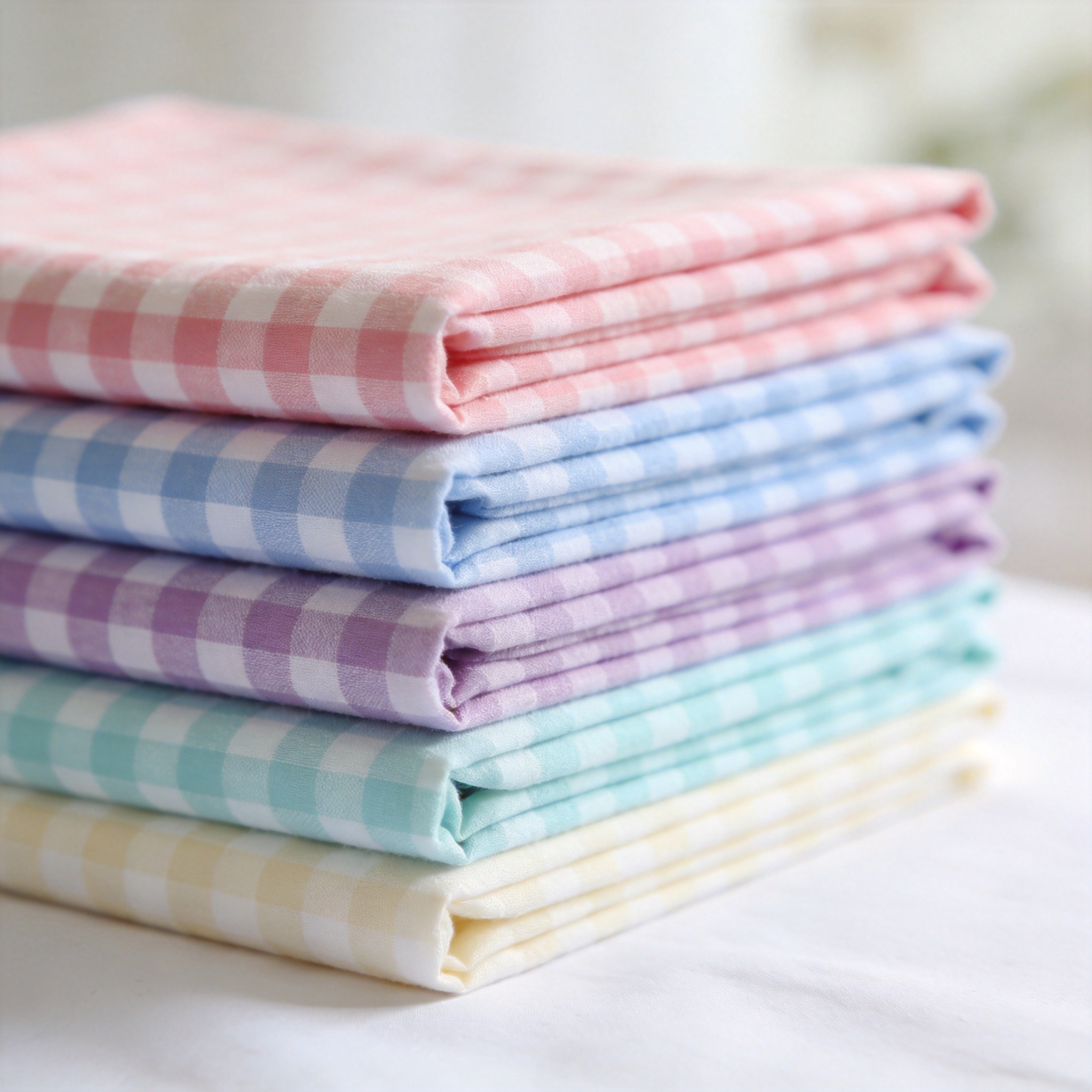 7702 Gingham fabric folded display